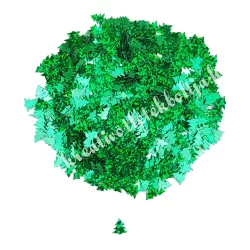   Karácsonyi flitter, zöld fenyő, glitteres, kb. 15 gr/csomag, 0,7 cm