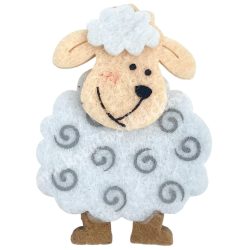 Filc bárány, fehér, 4x5,5 cm