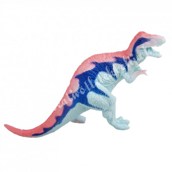Dinoszaurusz, kék-rózsaszín, 15x8,5 cm