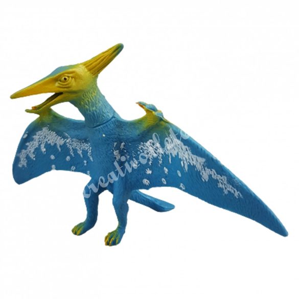 Dinoszaurusz, kék-sárga, 15,5x8 cm