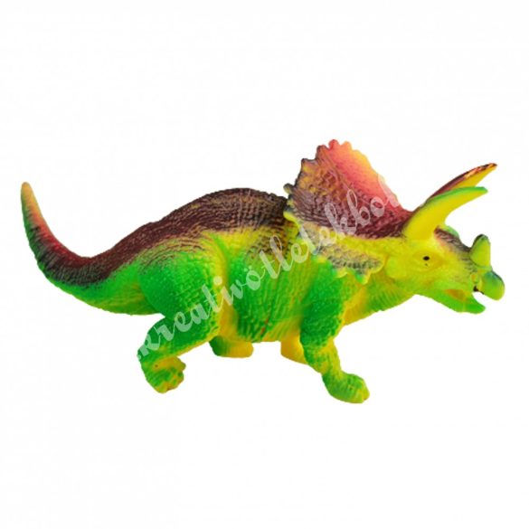 Dinoszaurusz, zöld-barna-sárga, 13x6 cm