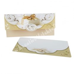   Pénzátadó boríték, ajándékkísérő kártyával, bézs, 18x8,5 cm