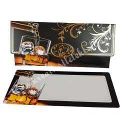   Pénzátadó boríték, ajándékkísérő kártyával, whisky poharas, barna, 18x8,5 cm