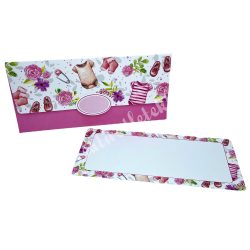   Pénzátadó boríték, ajándékkísérő kártyával, rózsaszín, 18x8,5 cm