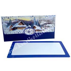 Pénzátadó boríték, ajándékkísérő kártyával, sötétkék, 18x8,5 cm