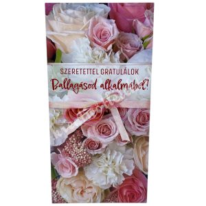 Pénzátadó zsebes boríték, ballagásra, 11x21,5 cm