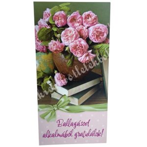 Pénzátadó zsebes boríték, ballagásra, 11x21,5 cm