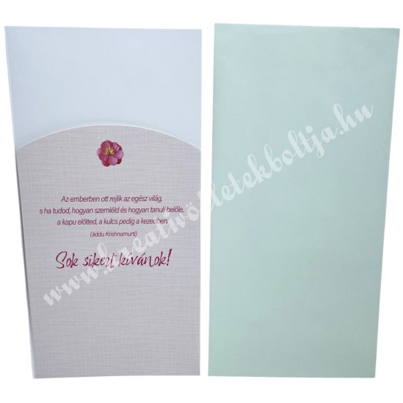 Pénzátadó zsebes boríték, ballagásra, 11x21,5 cm