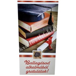 Pénzátadó zsebes boríték, ballagásra, 11x21,5 cm