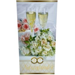 Pénzátadó zsebes boríték, esküvőre, 11x21,5 cm