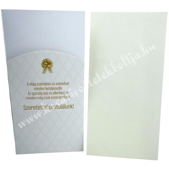 Pénzátadó zsebes boríték, esküvőre, 11x21,5 cm