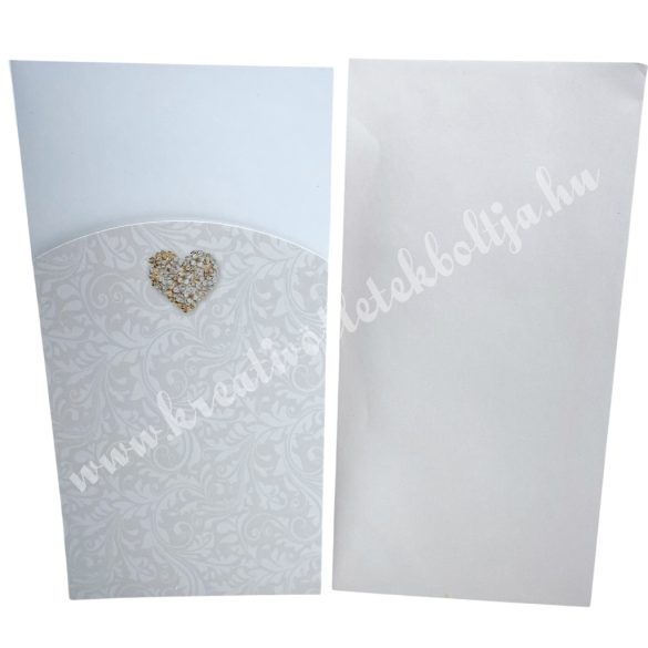 Pénzátadó zsebes boríték, esküvőre, 11x21,5 cm