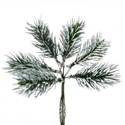 Betűzős havas fenyőág, 12 cm, 6 db/csokor
