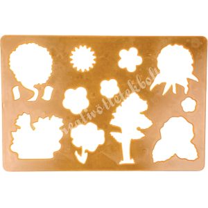 Stencil 183., virágok, 18,5x12,5 cm