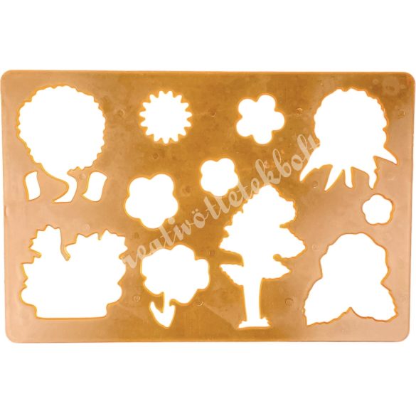 Stencil 183., virágok, 18,5x12,5 cm