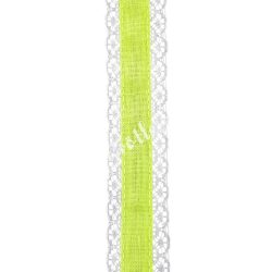 Szalag, csipkés 1., limezöld, 35 mm