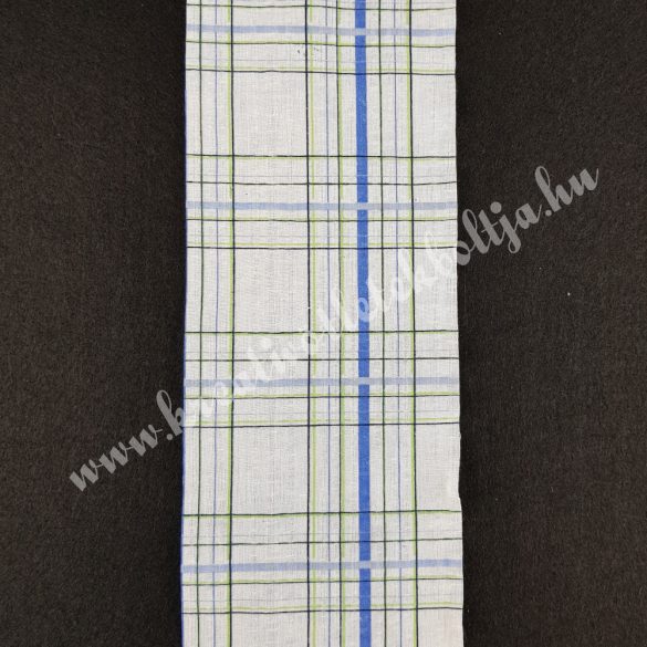 Szalag, kockás 6., kék-zöld-fehér, 100 mm