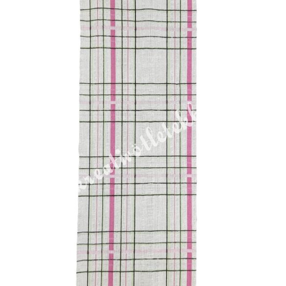 Szalag, kockás 7., pink-zöld-fekete-fehér, 100 mm