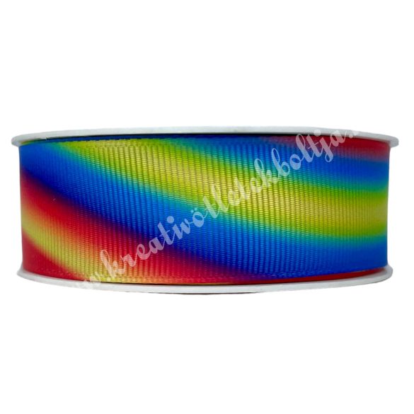 Szalag, szivárványos, élénk, 24 mm