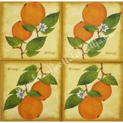Szalvéta, déligyümölcs, narancs, 33x33 cm (7)