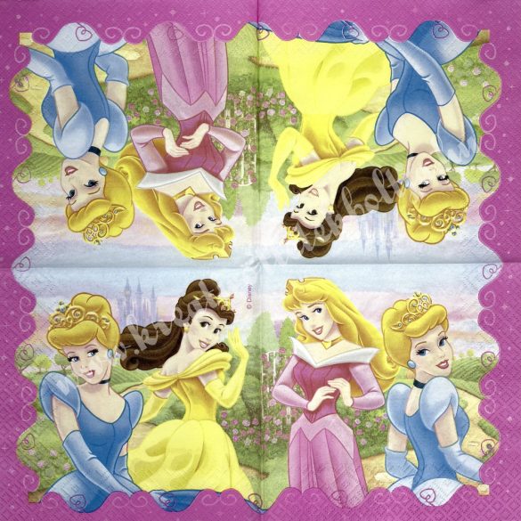 Szalvéta, Disney-mintás, Hercegnők, 33x33 cm (2)