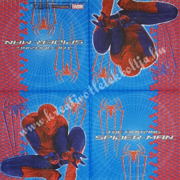 Szalvéta, Disney-mintás, Spiderman pókokkal, 33x33 cm (38)