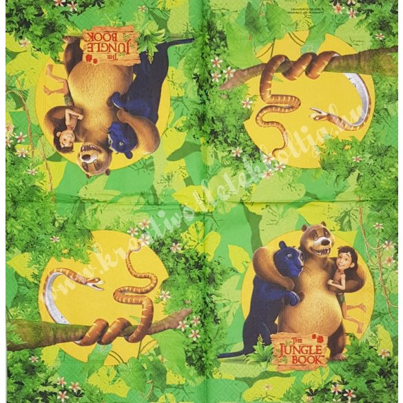 Szalvéta, Disney-mintás, Dzsungel könyve, 33x33 cm (9)