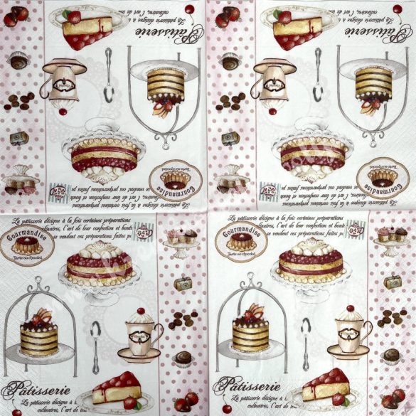 Szalvéta, édesség, sütemények, 33x33 cm (26)