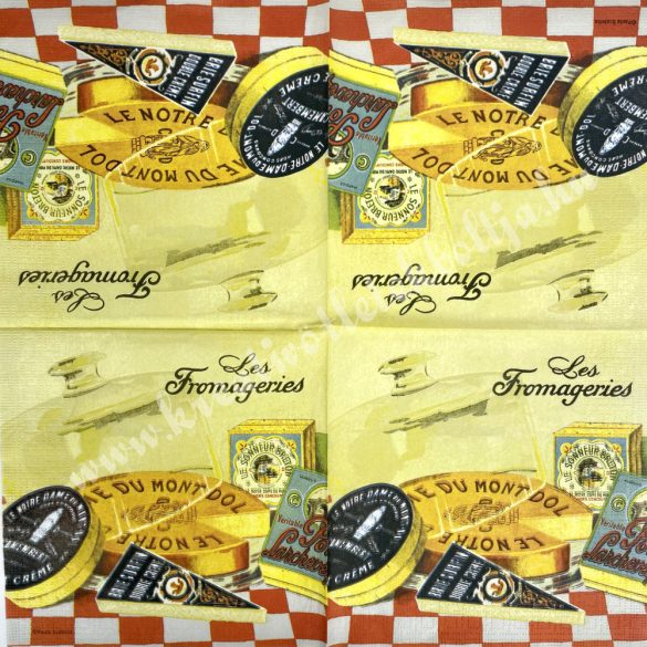 Szalvéta, ételek, sajt, 33x33 cm (5)