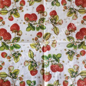 Szalvéta, gyümölcs, eper, 25x25 cm (20)