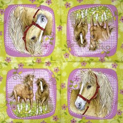 Szalvéta, háziállatok, ló, 33x33 cm (8)