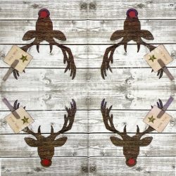 Szalvéta, karácsony, szarvasfej, 33x33 cm (7)