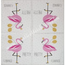 Szalvéta, madarak, flamingó, 33x33 cm (22)