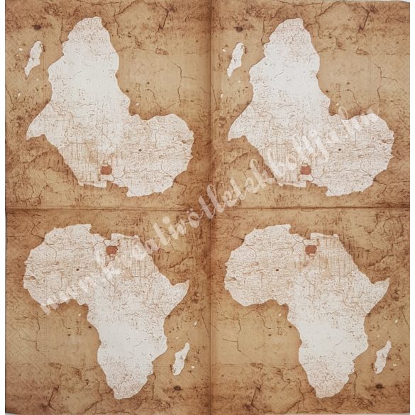 Szalvéta, országok, Afrika, 33x33 cm (10)