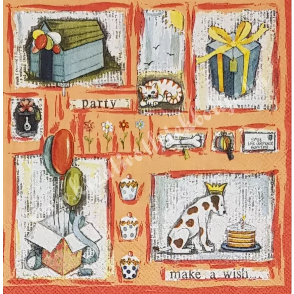 Szalvéta, születésnap, 33x33 cm (7)