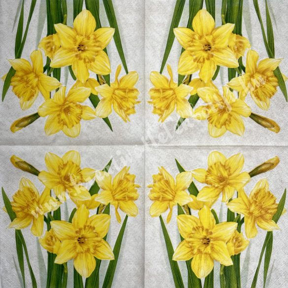 Szalvéta, tavaszi virágok, nárcisz, 33x33 cm (13)