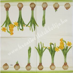 Szalvéta, tavaszi virágok, nárcisz, 33x33 cm (9)