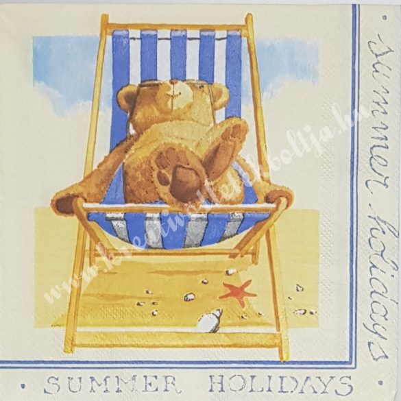 Szalvéta, tenger, maci, strand, 33x33 cm (14)