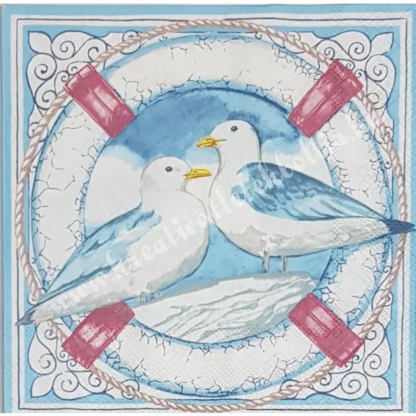 Szalvéta, tenger, sirály, 33x33 cm (26)