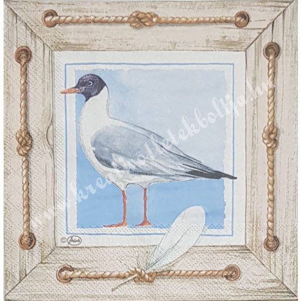 Szalvéta, tenger, sirály, 33x33 cm (27)