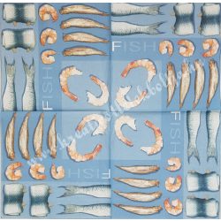Szalvéta, tenger, tengeri étel, 33x33 cm (35)