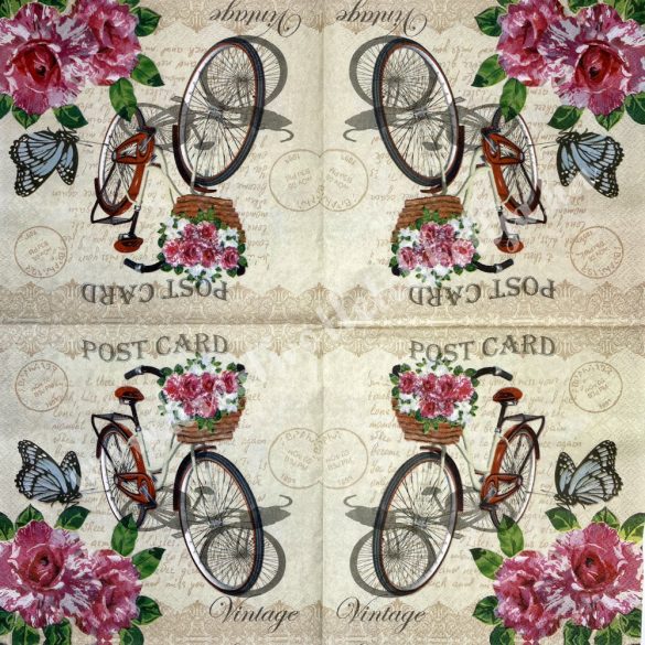 Szalvéta, trendi, bicikli, 33x33 cm (19)