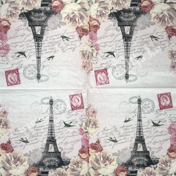 Szalvéta, trendi, Eiffel-torony, 33x33 cm (8)