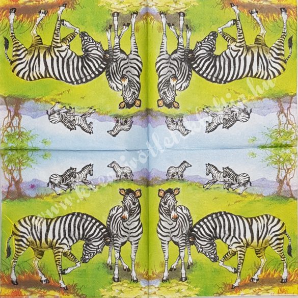Szalvéta, vadállatok, zebra, 33x33 cm (20)