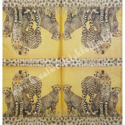 Szalvéta, vadállatok, leopárd, 33x33 cm (22)