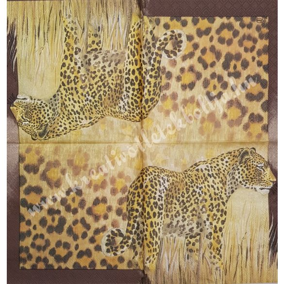 Szalvéta, vadállatok, leopárd, 33x33 cm (23)