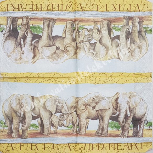 Szalvéta, vadállatok, elefánt, 33x33 cm (3)