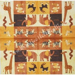 Szalvéta, vadállatok, gyerek vegyes, 33x33 cm (37)