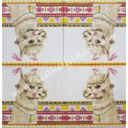 Szalvéta, vadállatok, láma, 33x33 cm (4)