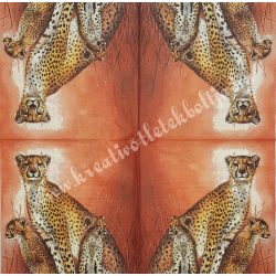 Szalvéta, vadállatok, leopárd, 33x33 cm (5)